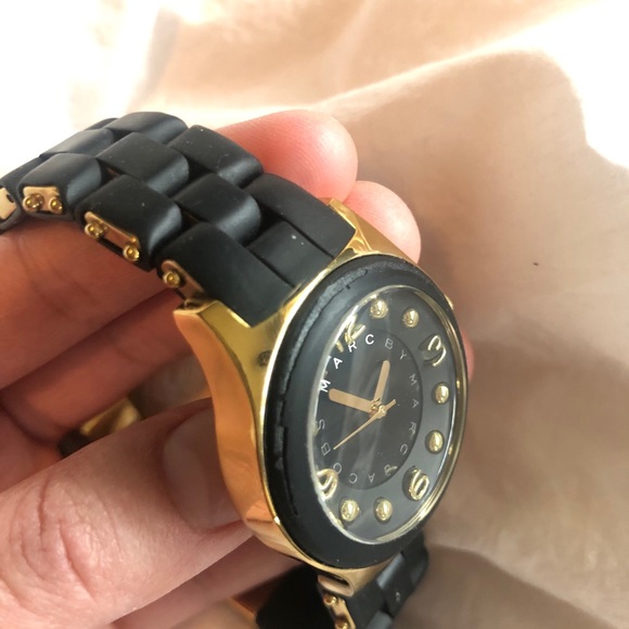 Marc Jacobs Black and Gold Watch - Picture 2 of 7